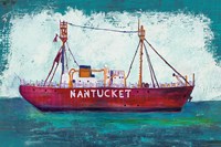 Nantucket Lightship Blue Green Fine Art Print