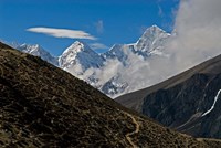 The Everest Base Camp Trail snakes along the Khumbu Valley, Nepal Fine Art Print