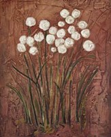 White Flowers on Red I Fine Art Print