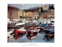 Red Boats Santa Margherita Fine Art Print
