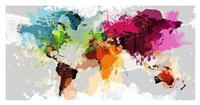 Colourful World Map Fine Art Print