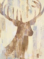Golden Antlers I Neutral Grey Fine Art Print