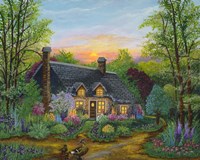 Sunset Cottage Fine Art Print