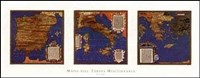 Map Spain-Italy-Greece Triptych Fine Art Print
