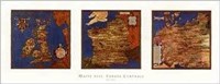 Map U.K.-France-Germany Triptych Fine Art Print