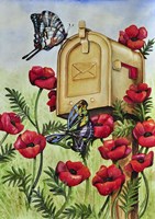 Blue Wing, Swallowtail & Poppies Fine Art Print