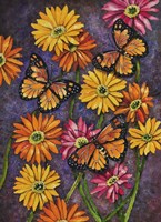 Monarch & Gerba Daisies Fine Art Print