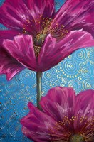 Pink Poppies on Blue Fine Art Print