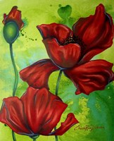 Red Poppies on Green Fine Art Print