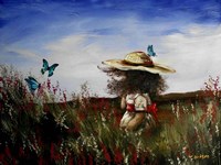 Heather with Butterflies Fine Art Print