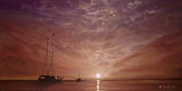 Purple Sunset Boating Fine Art Print