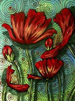 Red Poppies & Swirls Fine Art Print