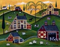 American Organic Herb  Sheep Cow Farmland Fine Art Print