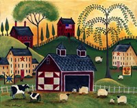 Sunrise Red Quilt Barn Fine Art Print