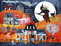 All Hallows Eve Halloween Witch & Fortuneteller Fine Art Print