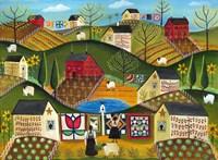 Country Garden Folk Art Quilts Fine Art Print