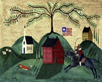 Horse Fox Willow Tree Fine Art Print