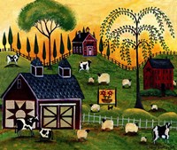 Sunrise Pastures Lang Fine Art Print