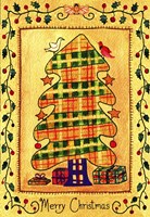 Merry Christmas Birds Tree Fine Art Print