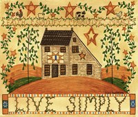 Live Simply Folk Art Fine Art Print