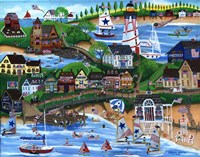 Old New England Seaside 4th of July Celebration Fine Art Print