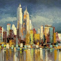 Manhattan Aqua (detail) Fine Art Print
