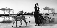 Woman with Cheetah Framed Print