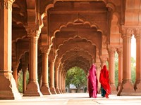 Women in Traditional Dress, India Fine Art Print