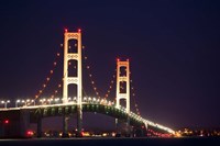 Mackinac Bridge at Night Fine Art Print
