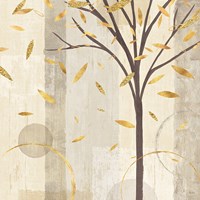 Watercolor Forest Gold III Fine Art Print