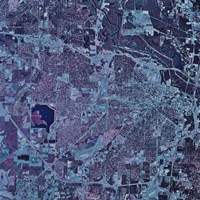 Satellite view of Jackson, Mississippi Fine Art Print