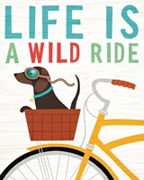 Beach Bums Dachshund Bicycle I Life Fine Art Print