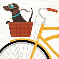 Beach Bums Dachshund Bicycle I Fine Art Print