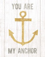Beachscape III Anchor Quote Gold Neutral Framed Print