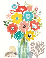 Seaside Bouquet IV Mason Jar Fine Art Print