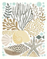 Under Sea Treasures VI Gold Neutral Fine Art Print