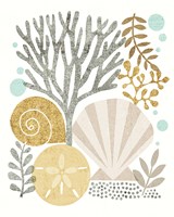 Under Sea Treasures V Gold Neutral Framed Print