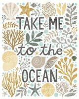 Under Sea Treasures IV Gold Neutral Fine Art Print