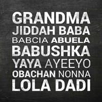 Grandma Various languages - Chalkboard Fine Art Print