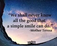 A Simple Smile - Mother Teresa Quote Fine Art Print