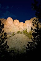 Mount Rushmore National Memorial Lit Up, South Dakota Fine Art Print