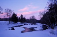 Winter from Bridge on Lee-Hook Road, Wild and Scenic River, New Hampshire Fine Art Print