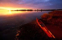 Kayak and Sunrise in Little Harbor in Rye, New Hampshire Fine Art Print