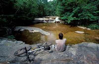 Mountain Biking, Swift River, White Mountain National Forest, New Hampshire Fine Art Print