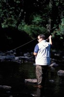 Fly Fishing on the Lamprey River, New Hampshire Fine Art Print