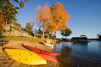 Kayaks at Lake Winnipesauke, New Hampshire Fine Art Print