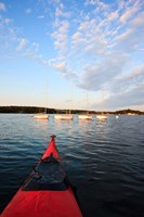 Kayak, sailboats, Portsmouth, New Hampshire Fine Art Print
