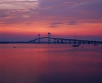 The Newport Bridge at sunset, Newport, Rhode Island Fine Art Print