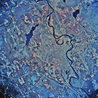 Satellite view of Concord, New Hampshire Fine Art Print