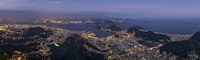 Aerial view of city from Christ the Redeemer, Corcovado, Rio de Janeiro, Brazil Fine Art Print